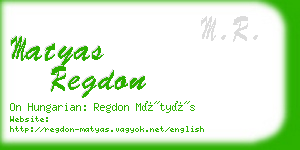 matyas regdon business card